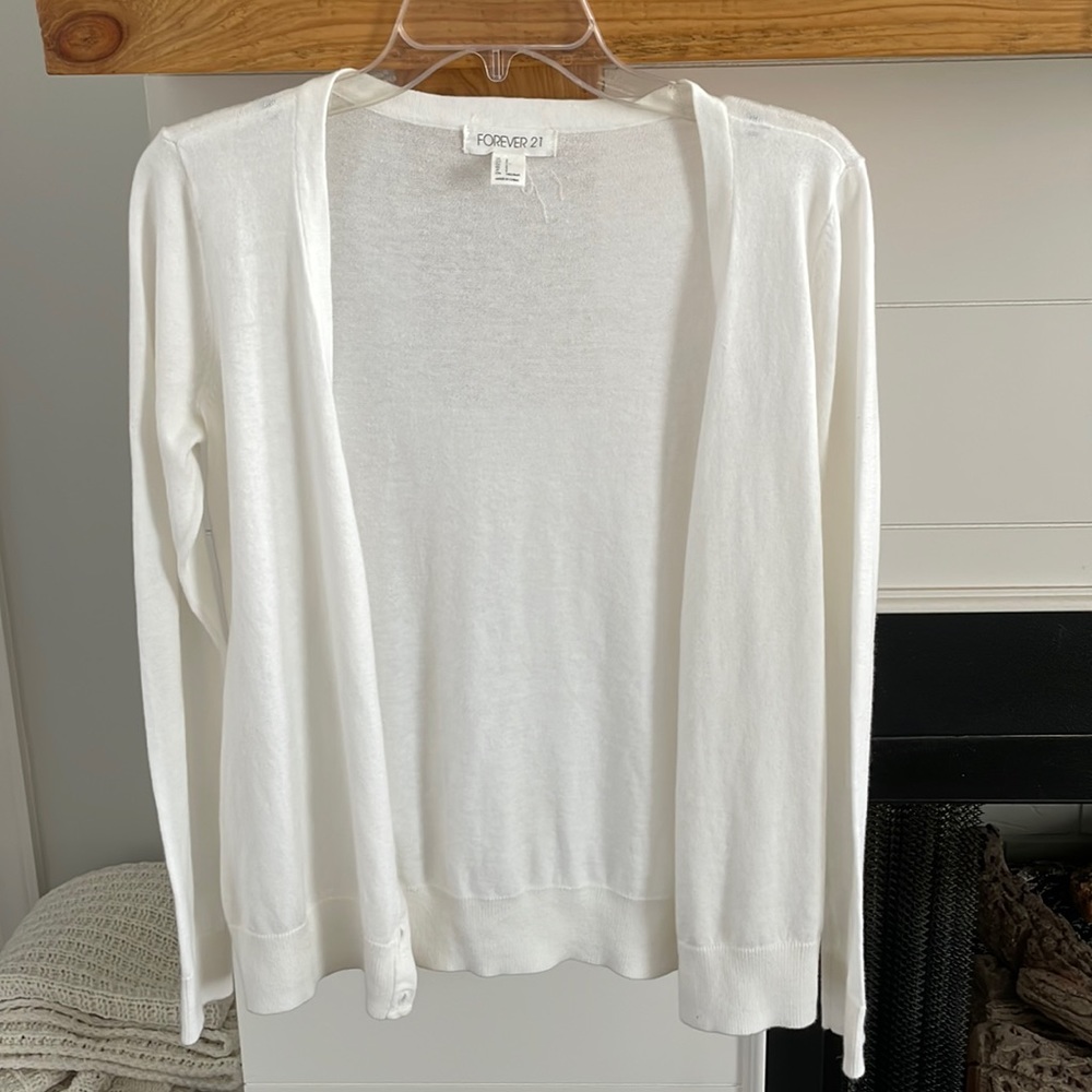 Forever 21 White Cardigan